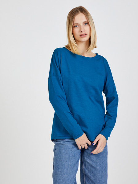ZOOT.lab Petrolfarbenes Damen Langarm Basic T-Shirt ZOOT.lab Evana