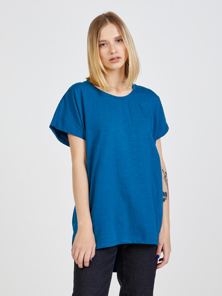 ZOOT.lab Petrolfarbenes lockeres verlängertes Damen-Basic-Shirt ZOOT.lab Lonie