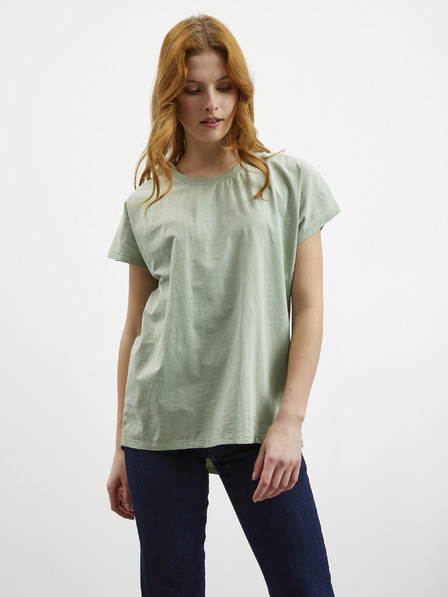 ZOOT.lab Hellgrünes, lockeres, verlängertes Damen-Basic-T-Shirt ZOOT.lab Lonie