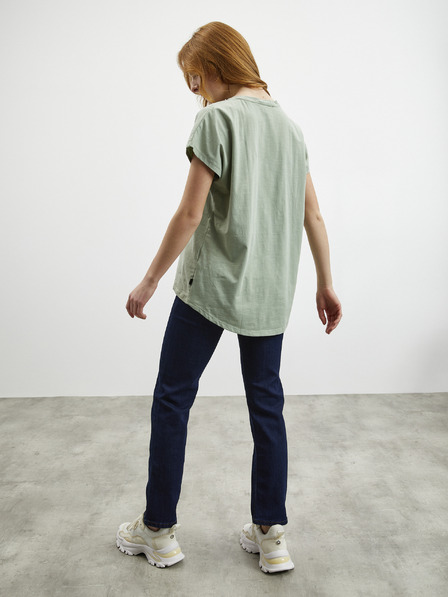 ZOOT.lab Hellgrünes, lockeres, verlängertes Damen-Basic-T-Shirt ZOOT.lab Lonie