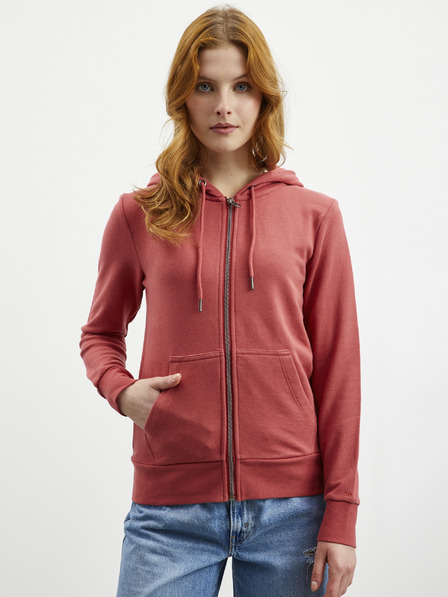 ZOOT.lab Korallfarbener Damen-Kapuzenpullover mit Reißverschluss ZOOT.lab Laura