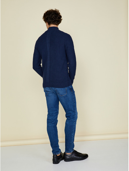 ZOOT.lab Dunkelblaue Herren Strickjacke mit Reißverschluss und Stehkragen ZOOT.lab Brad
