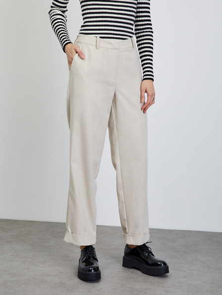 ZOOT.lab Cremefarbene gestreifte Damenhose ZOOT.lab Deliza