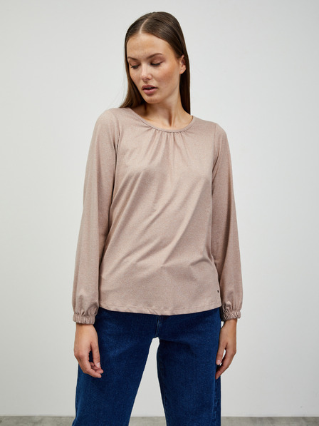 ZOOT.lab Beigefarbenes Basic-Langarmshirt für Damen ZOOT.lab Luna