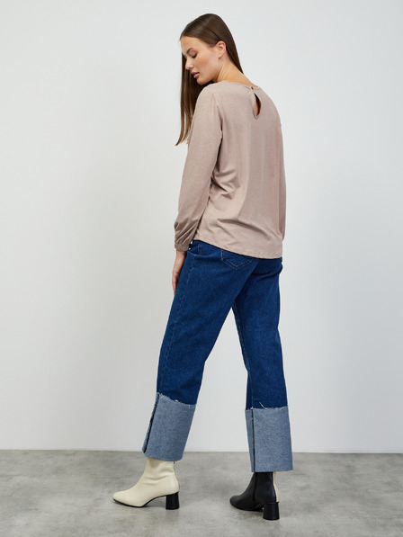 ZOOT.lab Beigefarbenes Basic-Langarmshirt für Damen ZOOT.lab Luna