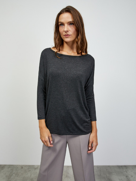 ZOOT.lab Dunkelgraues Damen Langarm Basic Shirt ZOOT.lab Leticia
