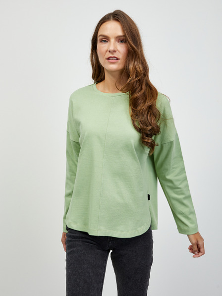 ZOOT.lab Hellgrünes Damen-Langarm-Basic-T-Shirt ZOOT.lab Bambie