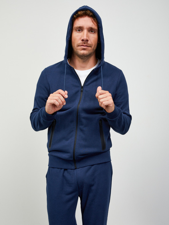 ZOOT.lab Dunkelblaues Herren Basic-Kapuzenshirt mit Reißverschluss ZOOT.lab Ralph