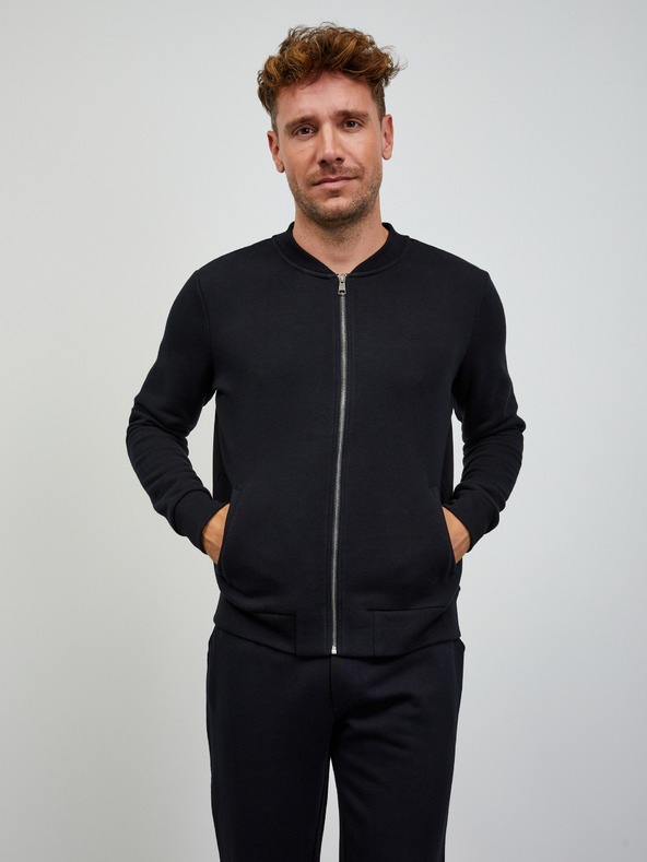 ZOOT.lab Schwarzer Herren-Basic-Kapuzenpullover mit Reißverschluss ZOOT.lab Keanu