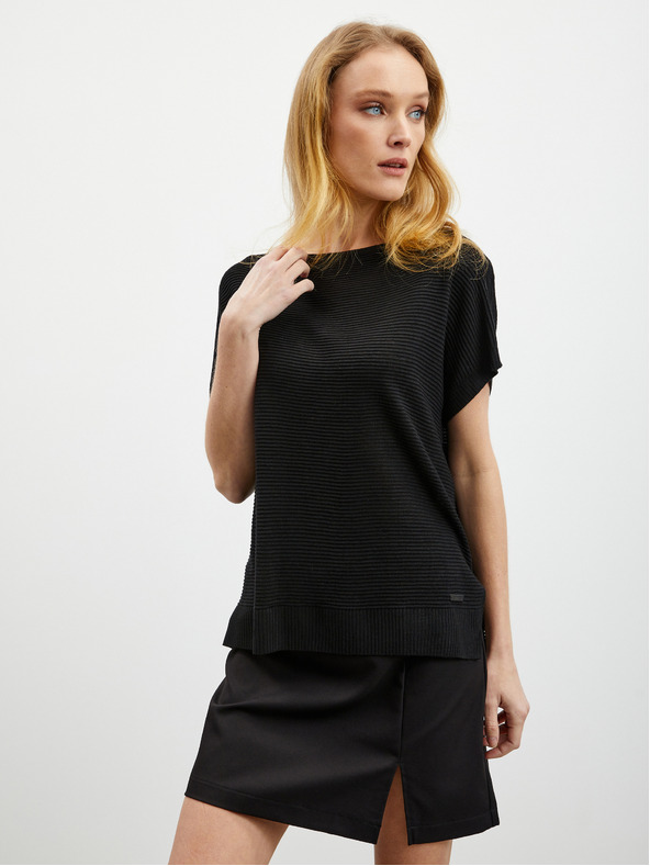 ZOOT.lab Schwarze Damen Pulloverweste mit Leinen ZOOT.lab Danae