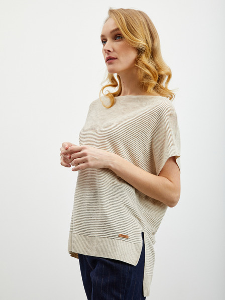 ZOOT.lab Beigefarbene Damen Pulloverweste mit Leinen ZOOT.lab Danae