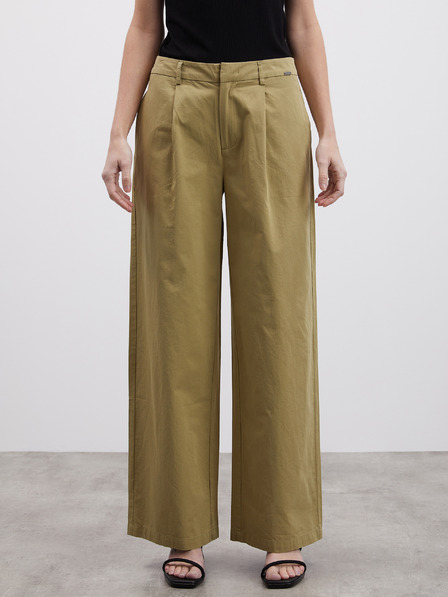 ZOOT.lab Khakifarbene Damen-Hose mit weitem Bein ZOOT.lab Tersita