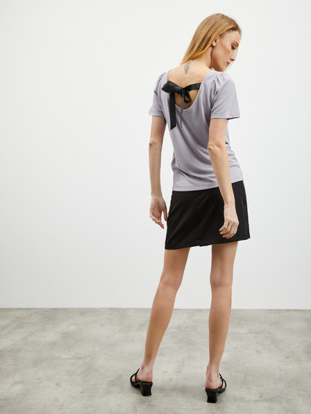 ZOOT.lab Hellgraues Damen-T-Shirt mit Bindeband hinten ZOOT.lab Romy