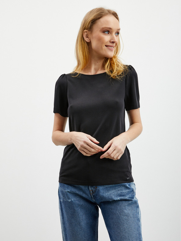 ZOOT.lab Schwarzes Damen-T-Shirt mit Rückenkrawatte ZOOT.lab Romy