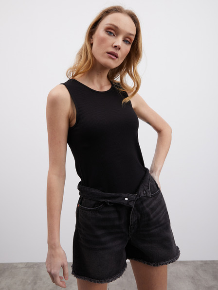 ZOOT.lab Schwarzes Damen-Rippen-Tank-Top ZOOT.lab Reza
