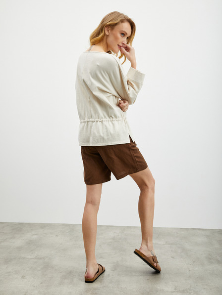 ZOOT.lab Cremefarbenes Oversized-Sweatshirt mit Kordelzug in der Taille ZOOT.lab