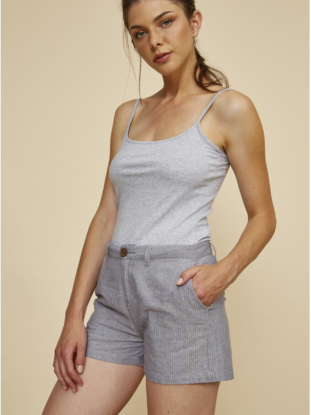 ZOOT.lab Graue gestreifte Damen Shorts mit Leinen ZOOT.lab Jade