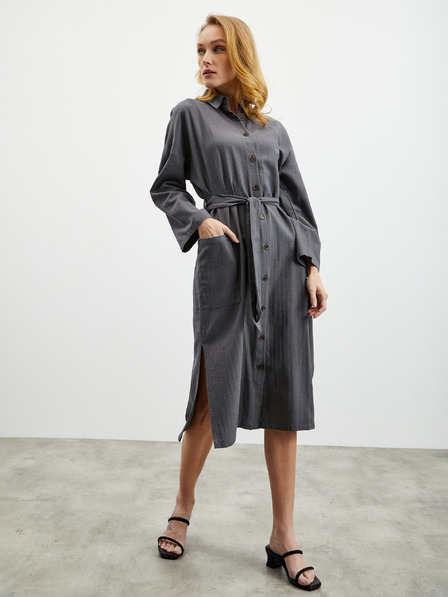 ZOOT.lab Dunkelgraues Hemdkleid mit Leinen ZOOT.lab Darsha