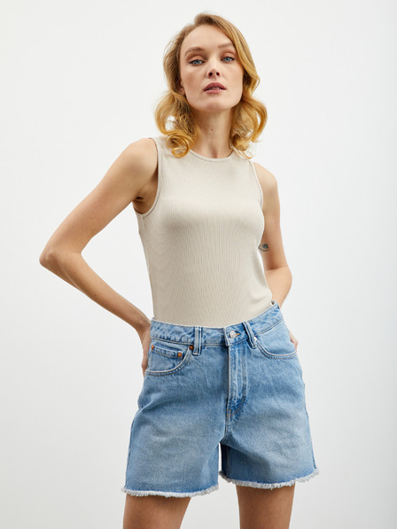 ZOOT.lab Beigefarbenes geripptes Damen-Tanktop ZOOT.lab Reza