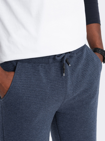 Ombre Clothing Ottoman Herren-Strick-Sweatpants - Dunkelblau V1 OM-SRSK-0150 Ombre Clothing