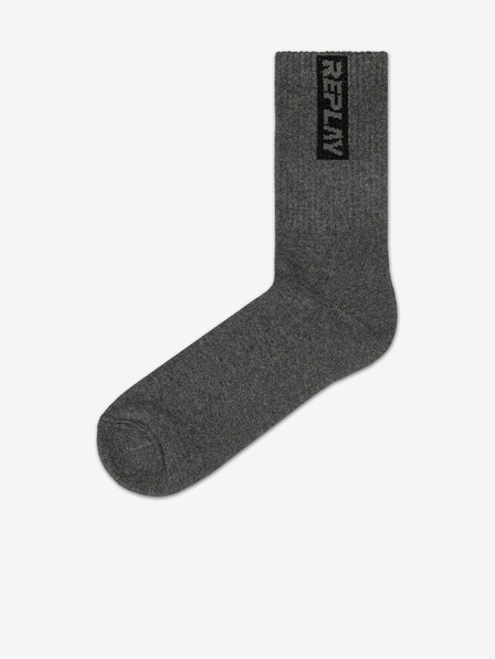 Replay Zwei Paar dunkelgraue Herrensocken von Replay