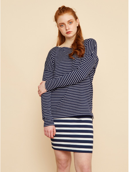 ZOOT.lab Dunkelblau gestreiftes Damen Basic-Sweatshirt ZOOT.lab Maja