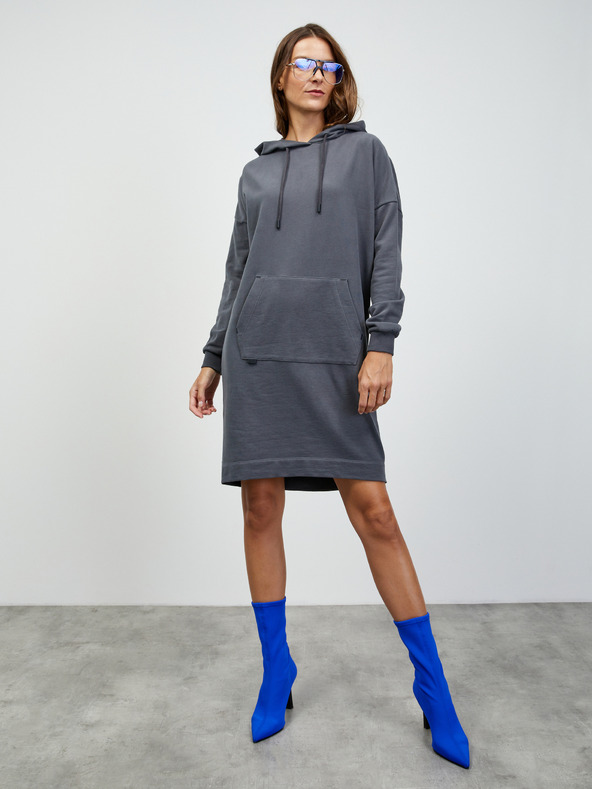 ZOOT.lab Graues Damen-Kapuzen-Sweatshirt Basic-Kleid ZOOT.lab Dove