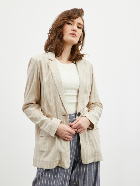 ZOOT.lab Beige gestreifter Damenblazer ZOOT.lab Ursala