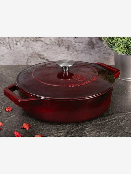 Berlingerhaus Gusseisenpfanne mit Deckel 26 cm Burgundy Line BERLINGERHAUS