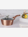 Berlingerhaus Stielkasserolle mit Deckel und Marmoroberfläche 16 cm Rosegold Metallic Line BERLINGERHAUS