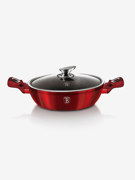 Berlingerhaus Runde Auflaufform mit Marmoroberfläche und Deckel 32 cm BERLINGERHAUS Burgundy Metallic Line