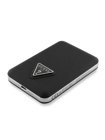 Guess Guess PU genarbtes Dreieckslogo MagSafe Powerbank 5000mAh Schwarz
