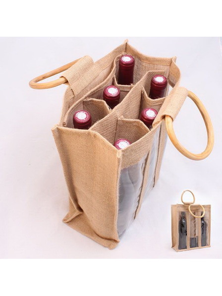 Casa de Engel Jute-Tasche für 6 Flaschen, 0/50