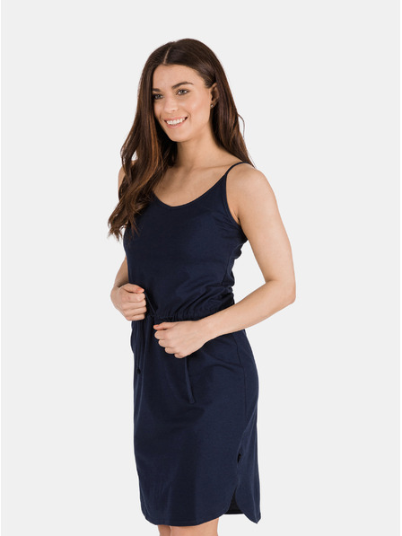 Sam 73 Dunkelblaues Damenkleid mit Krawatte SAM 73