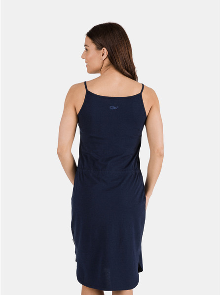 Sam 73 Dunkelblaues Damenkleid mit Krawatte SAM 73