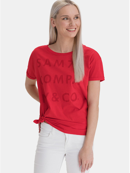 Sam 73 Rotes lockeres Damen-T-Shirt mit SAM 73 Aufdruck