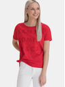 Sam 73 Rotes lockeres Damen-T-Shirt mit SAM 73 Aufdruck