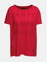 Sam 73 Rotes lockeres Damen-T-Shirt mit SAM 73 Aufdruck