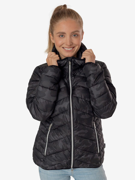 Sam 73 Schwarze gesteppte Camouflage-Jacke für Damen Sam 73