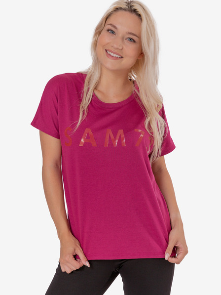 Sam 73 Dunkelrosa Damen-T-Shirt mit SAM 73 Aufdruck