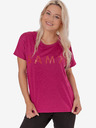 Sam 73 Dunkelrosa Damen-T-Shirt mit SAM 73 Aufdruck