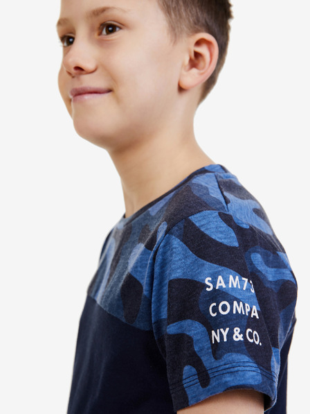 Sam 73 Dunkelblaues gemustertes T-Shirt für Jungen SAM 73 Moses