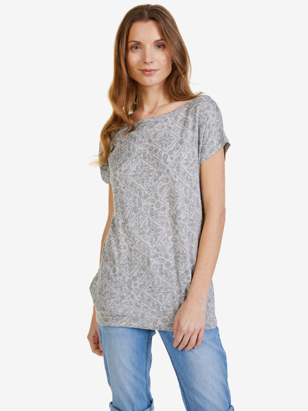 Sam 73 Hellgraues gemustertes Damen-T-Shirt SAM 73 Cindy