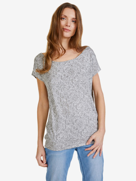 Sam 73 Hellgraues gemustertes Damen-T-Shirt SAM 73 Cindy