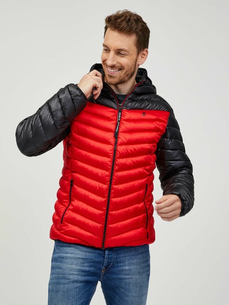 Sam 73 Schwarze und rote Herren-Steppjacke SAM 73 Ulrik