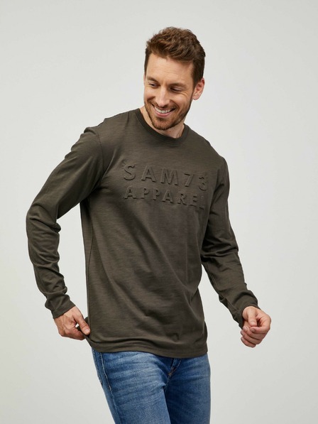 Sam 73 Khakifarbenes Herren-Langarm-T-Shirt SAM 73 Mindart