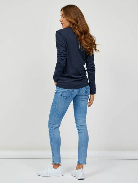 Sam 73 Dunkelblaues Langarm-T-Shirt für Frauen SAM 73 Naivara
