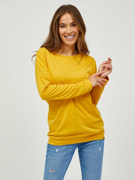 Sam 73 Gelbes Basic-Langarm-T-Shirt für Damen SAM 73 Azuka
