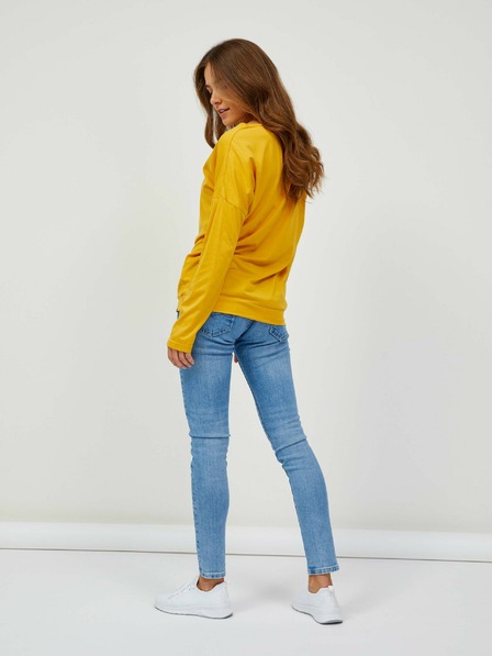 Sam 73 Gelbes Basic-Langarm-T-Shirt für Damen SAM 73 Azuka