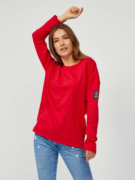 Sam 73 Rotes Basic-Langarm-T-Shirt für Frauen SAM 73 Ariasa